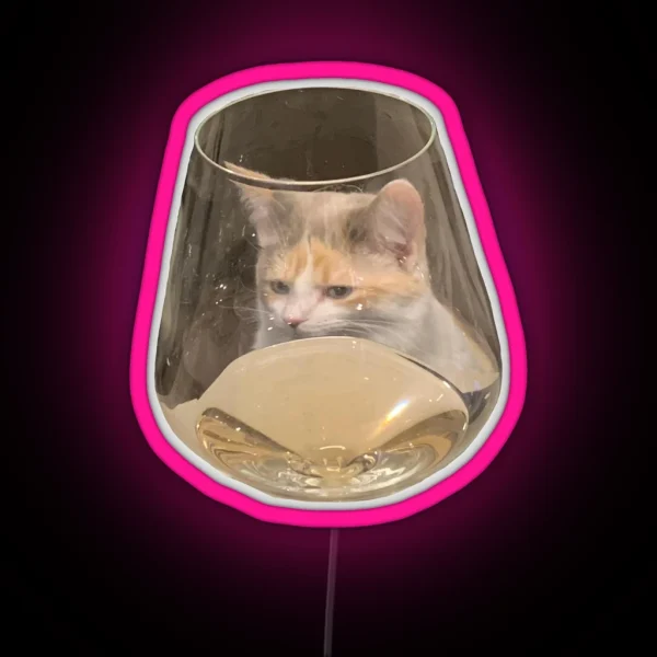 Wine Glass Penk RGB Neon Sign