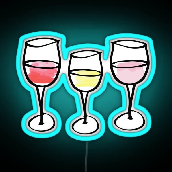 Wine Glass RGB Neon Sign
