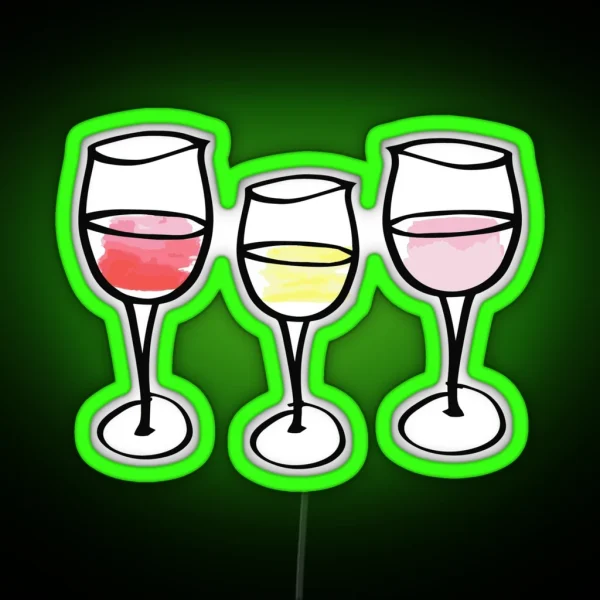 Wine Glass RGB Neon Sign