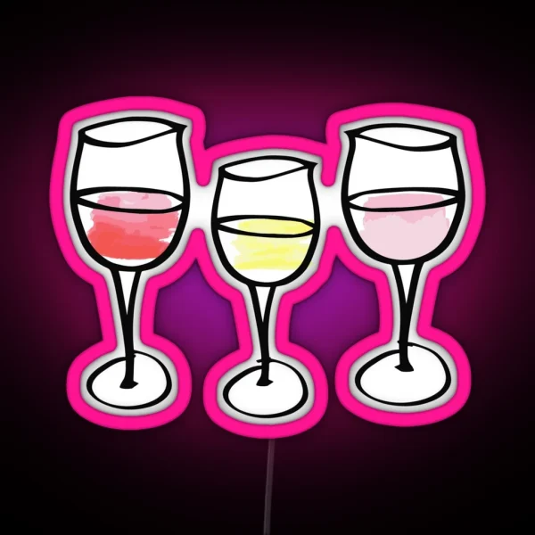 Wine Glass RGB Neon Sign