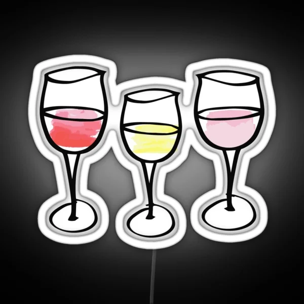 Wine Glass RGB Neon Sign