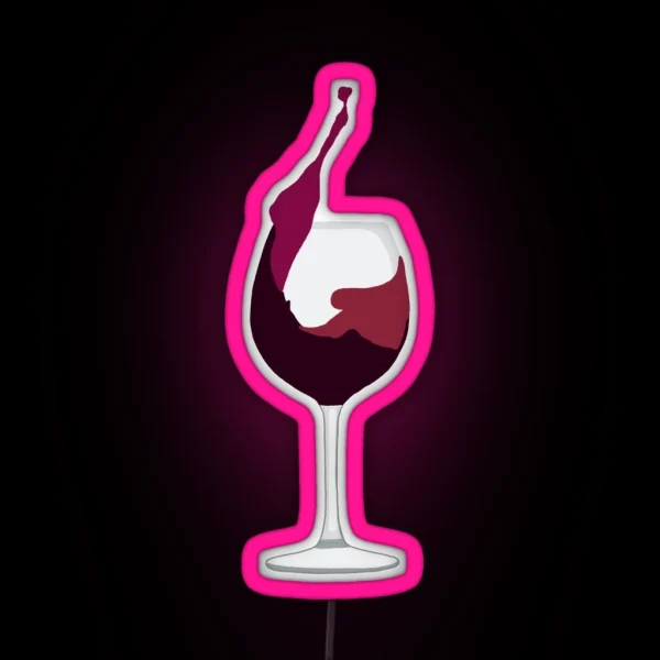 Wine Glass Spilling Wine RGB Neon Sign