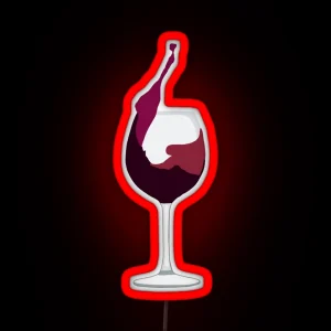 Wine Glass Spilling Wine RGB Neon Sign