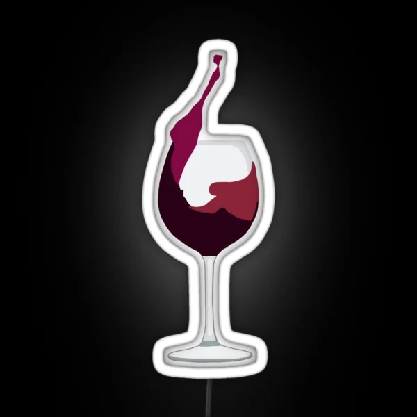Wine Glass Spilling Wine RGB Neon Sign