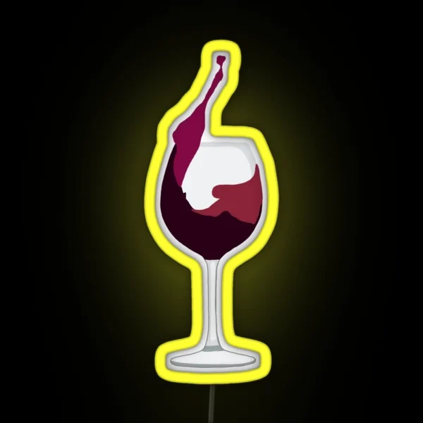 Wine Glass Spilling Wine RGB Neon Sign