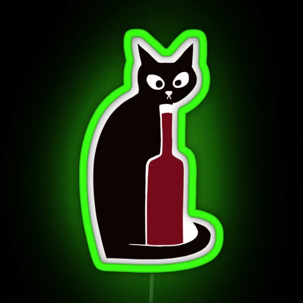 Wine O Clock I Love Cats And Wine RGB Neon Sign