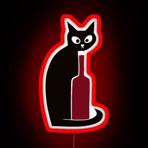 Wine O Clock I Love Cats And Wine RGB Neon Sign