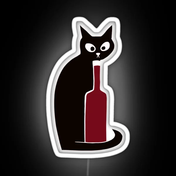 Wine O Clock I Love Cats And Wine RGB Neon Sign