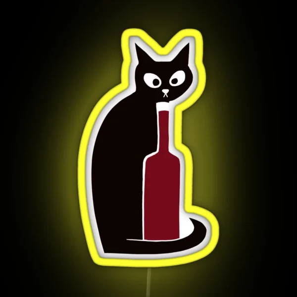 Wine O Clock I Love Cats And Wine RGB Neon Sign