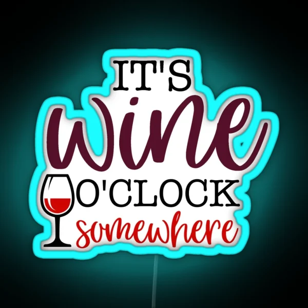 Wine O Clock RGB Neon Sign