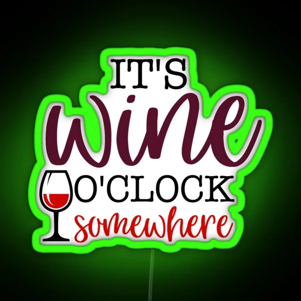 Wine O Clock RGB Neon Sign