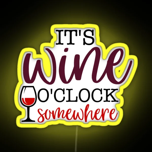 Wine O Clock RGB Neon Sign