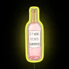 Colorful wine clock LED sign with vibrant RGB neon lighting ambiance