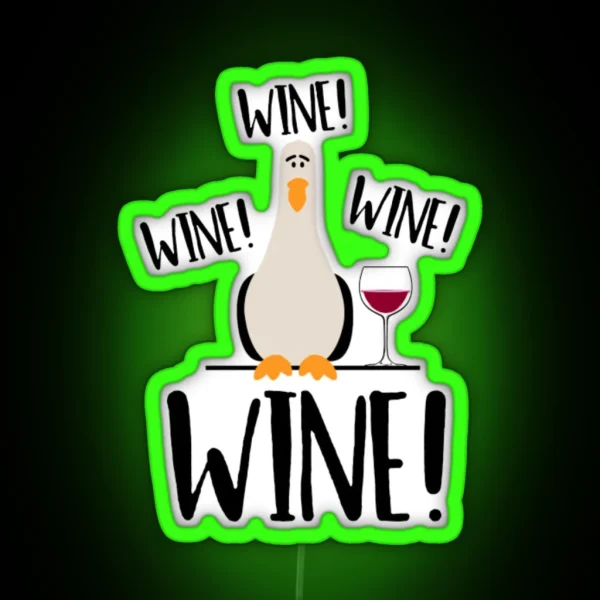 Wine Wine Wine RGB Neon Sign