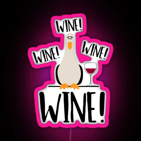 Wine Wine Wine RGB Neon Sign