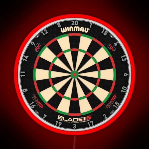 Winmau Blade 6 Triple Core PDC Dartboard RGB Neon Sign