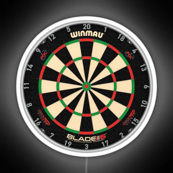 Winmau Blade 6 Triple Core PDC Dartboard RGB Neon Sign