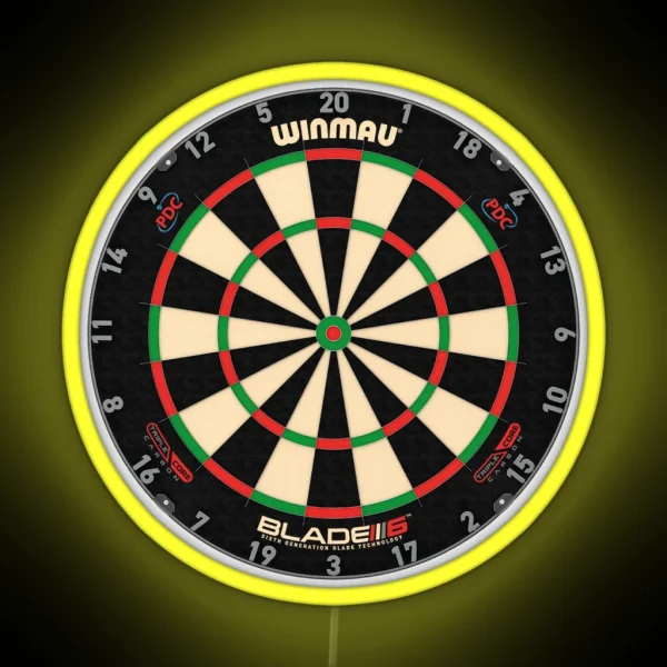 Winmau Blade 6 Triple Core PDC Dartboard RGB Neon Sign