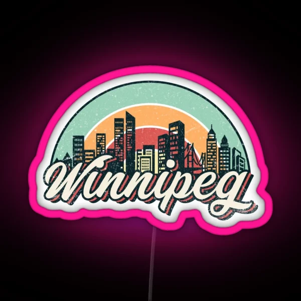Winnipeg City Retro RGB Neon Sign