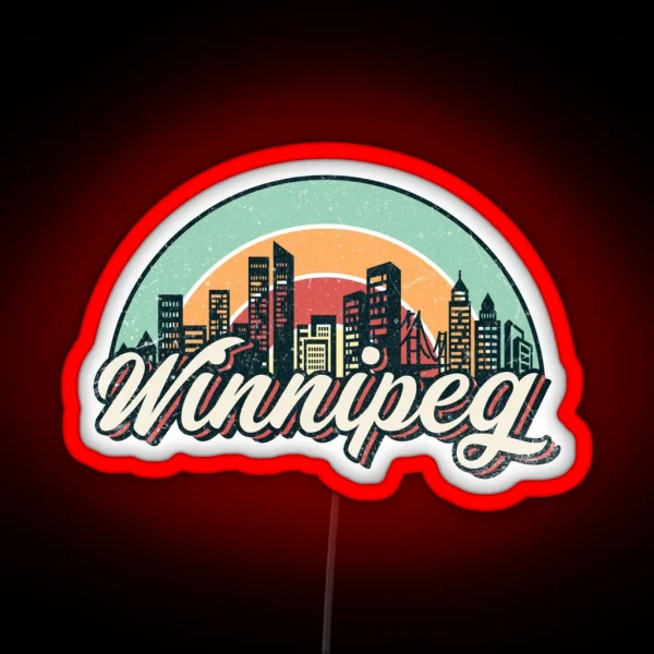 Winnipeg City Retro RGB Neon Sign