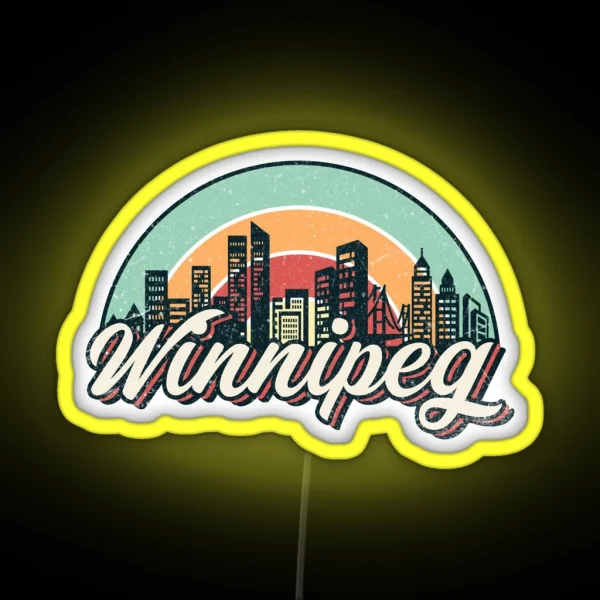 Winnipeg City Retro RGB Neon Sign