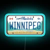 Customizable Winnipeg License Plate Neon Sign in Vibrant RGB Colors