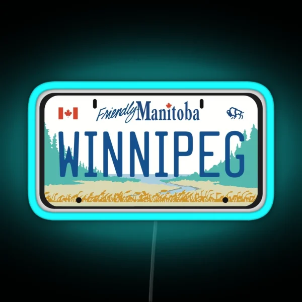 Winnipeg License Plate RGB Neon Sign