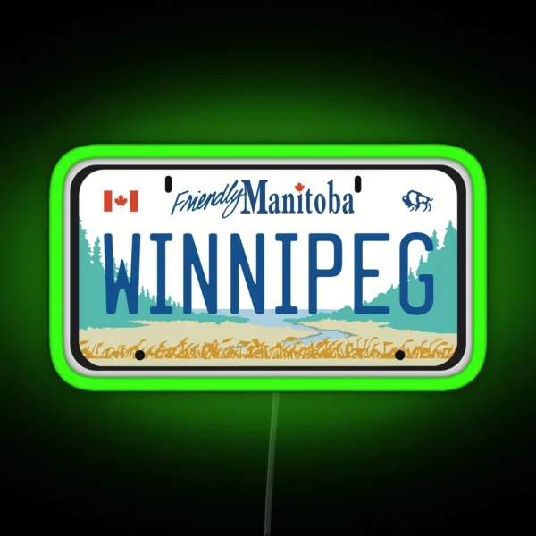 Winnipeg License Plate RGB Neon Sign