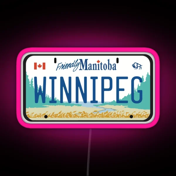 Winnipeg License Plate RGB Neon Sign