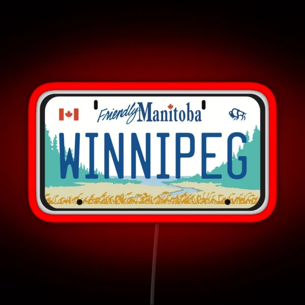 Winnipeg License Plate RGB Neon Sign
