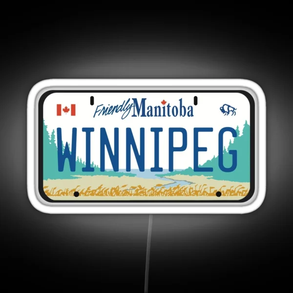 Winnipeg License Plate RGB Neon Sign