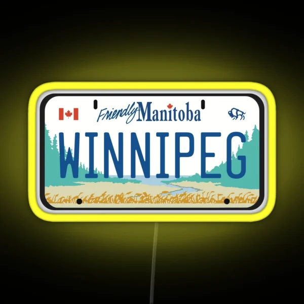 Winnipeg License Plate RGB Neon Sign