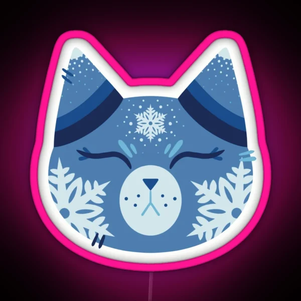 Winter Cat RGB Neon Sign