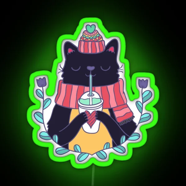 Winter Cat RGB Neon Sign