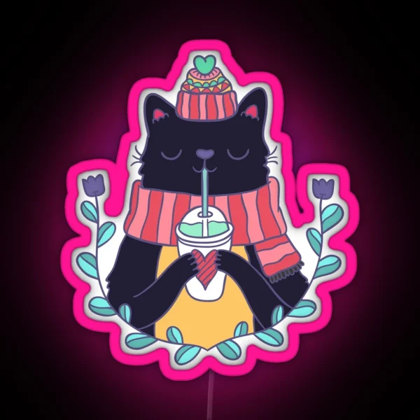 Winter Cat RGB Neon Sign