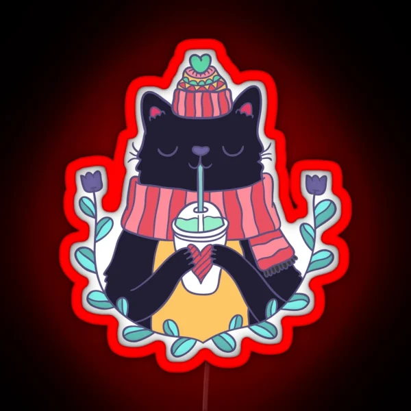 Winter Cat RGB Neon Sign