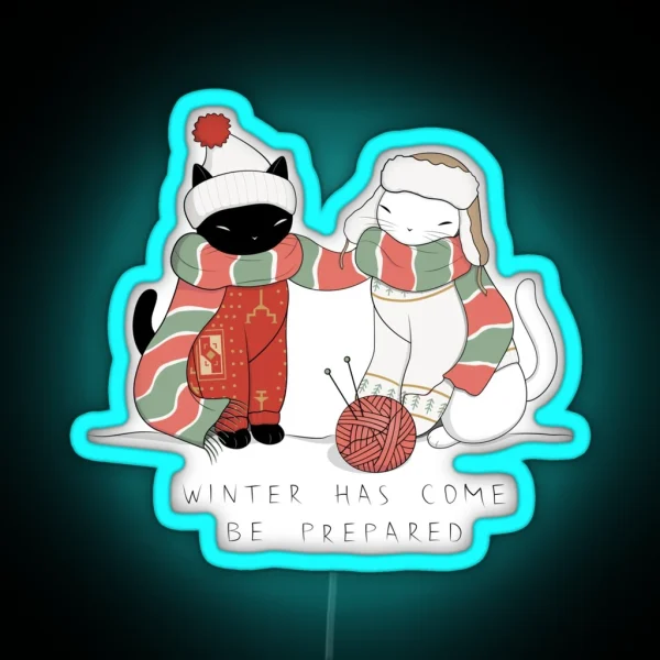 Winter Cats RGB Neon Sign