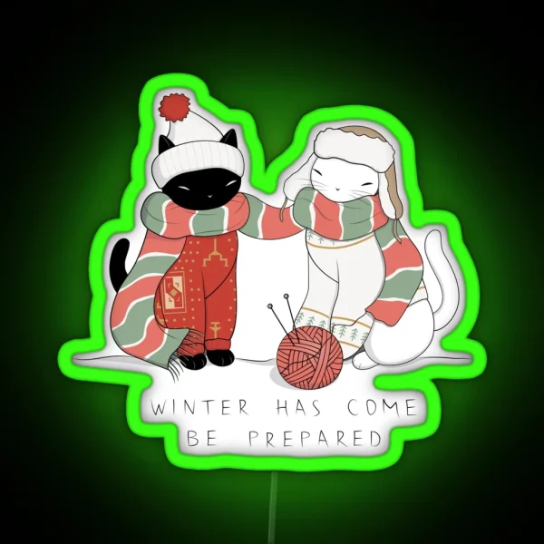 Winter Cats RGB Neon Sign