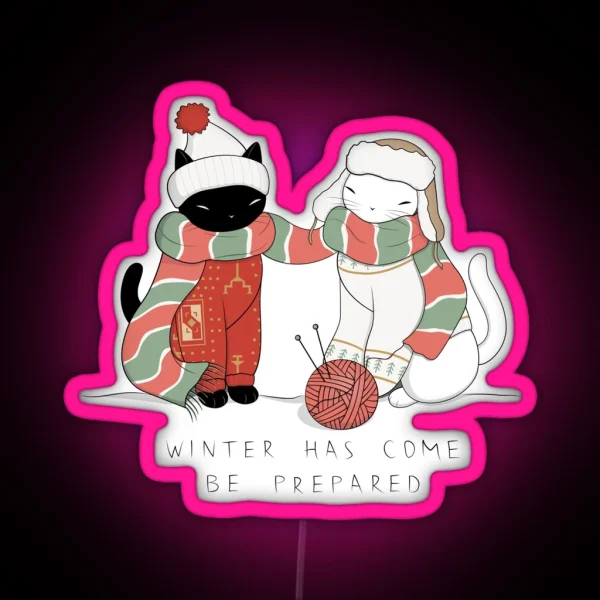Winter Cats RGB Neon Sign