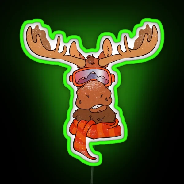 Winter Moose RGB Neon Sign