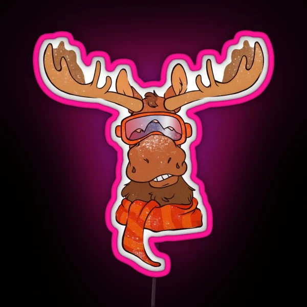 Winter Moose RGB Neon Sign
