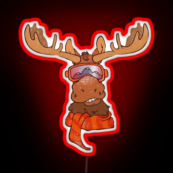 Winter Moose RGB Neon Sign