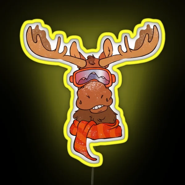 Winter Moose RGB Neon Sign
