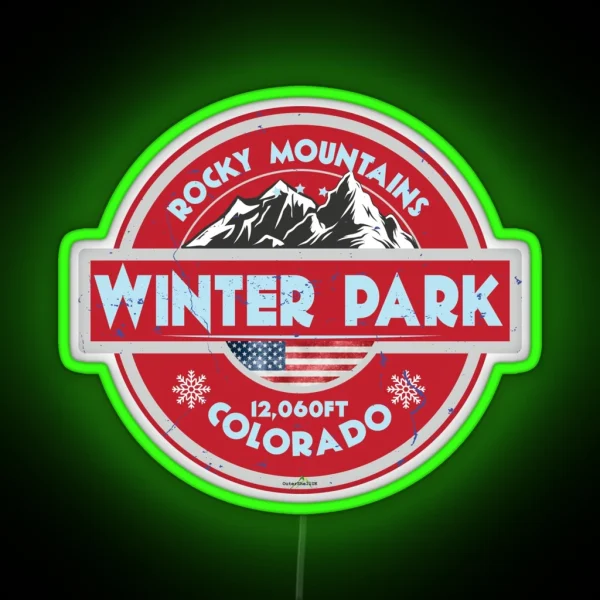 Winter Park Colorado USA Ski Skiing Rocky Mountains Led Led 03 RGB Neon Sign