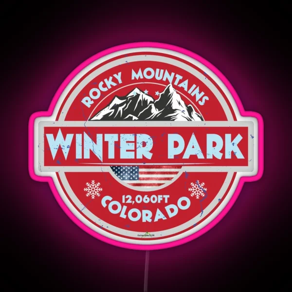 Winter Park Colorado USA Ski Skiing Rocky Mountains Led Led 03 RGB Neon Sign