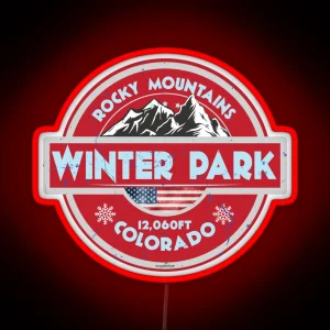 Winter Park Colorado USA Ski Skiing Rocky Mountains Led Led 03 RGB Neon Sign