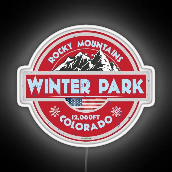 Winter Park Colorado USA Ski Skiing Rocky Mountains Led Led 03 RGB Neon Sign