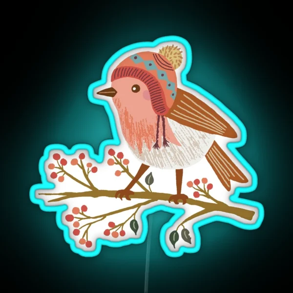 Winter Robin RGB Neon Sign