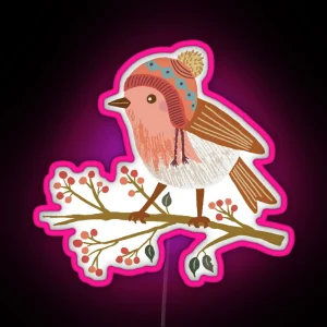 Winter Robin RGB Neon Sign