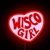 Vintage Wisconsin spirit embodied in radiant, colorful, glowing lettering.